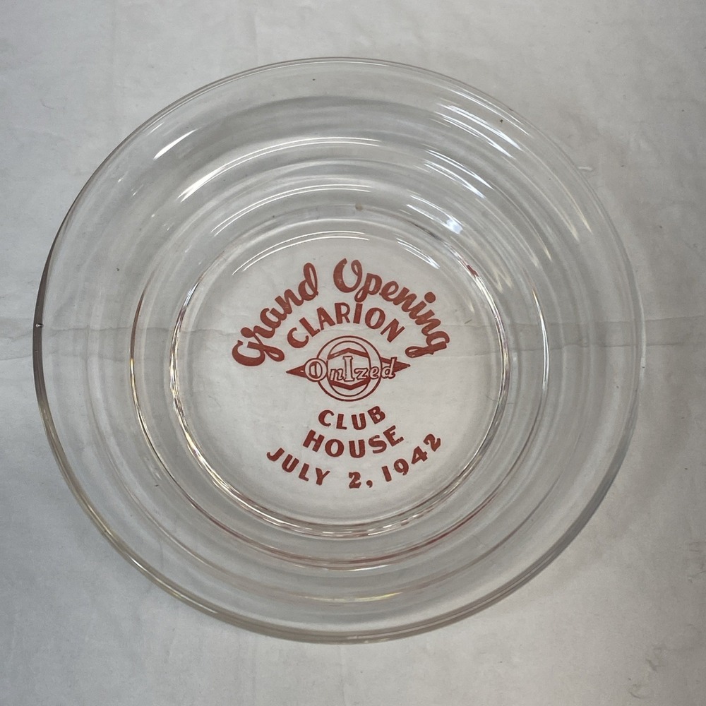 1942 Grand Opening Clarion Club House Onized Pennsylvania PA Trinket Dish RARE